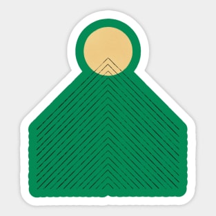 Abstraction mountain and sun landscape Sticker